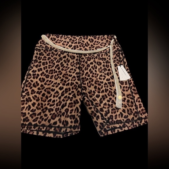 WeWoreWhat Cheetah Leopard Print Gold Chain Bike Shorts Animal print XL - Picture 10 of 16
